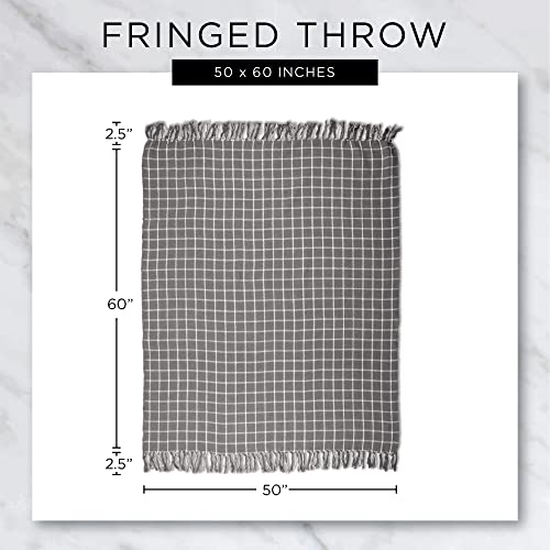 DII Diamond Throw Collection Cotton Woven, 50x60, Gray