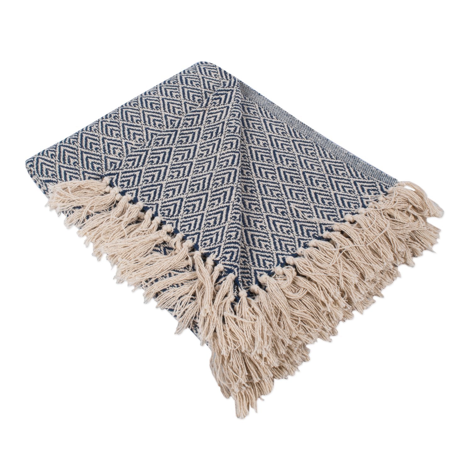 DII Diamond Throw Collection Cotton Woven, 50x60, Gray