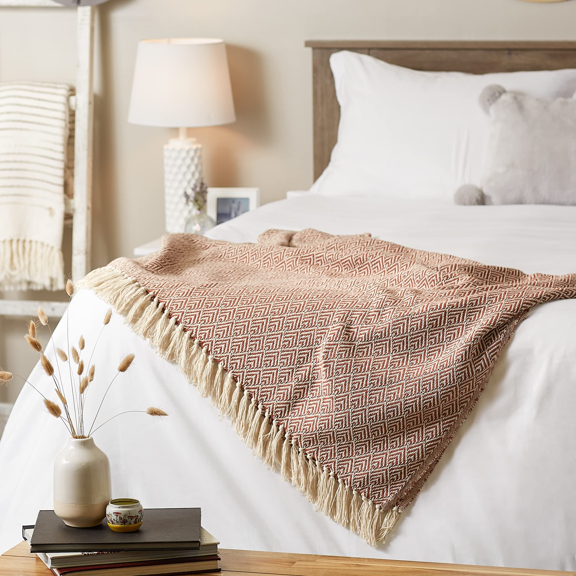 DII Diamond Throw Collection Cotton Woven, 50x60, Gray