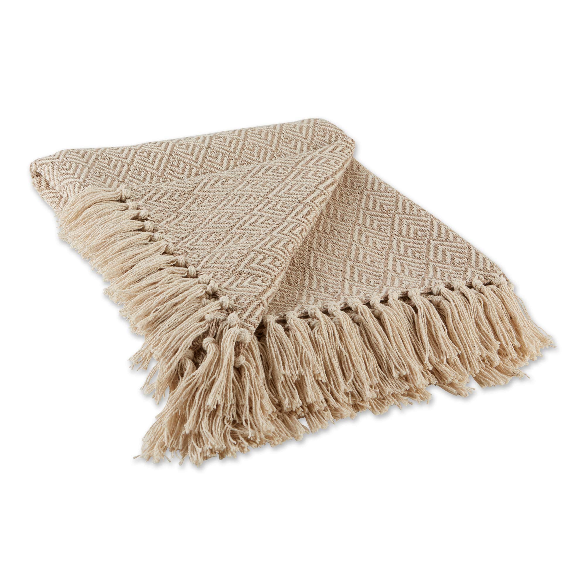 DII Diamond Throw Collection Cotton Woven, 50x60, Gray
