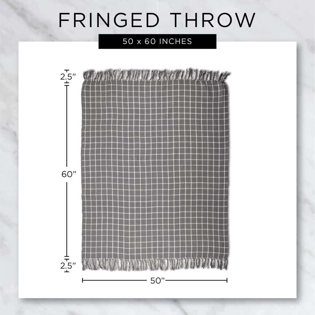 DII Diamond Throw Collection Cotton Woven, 50x60, Gray