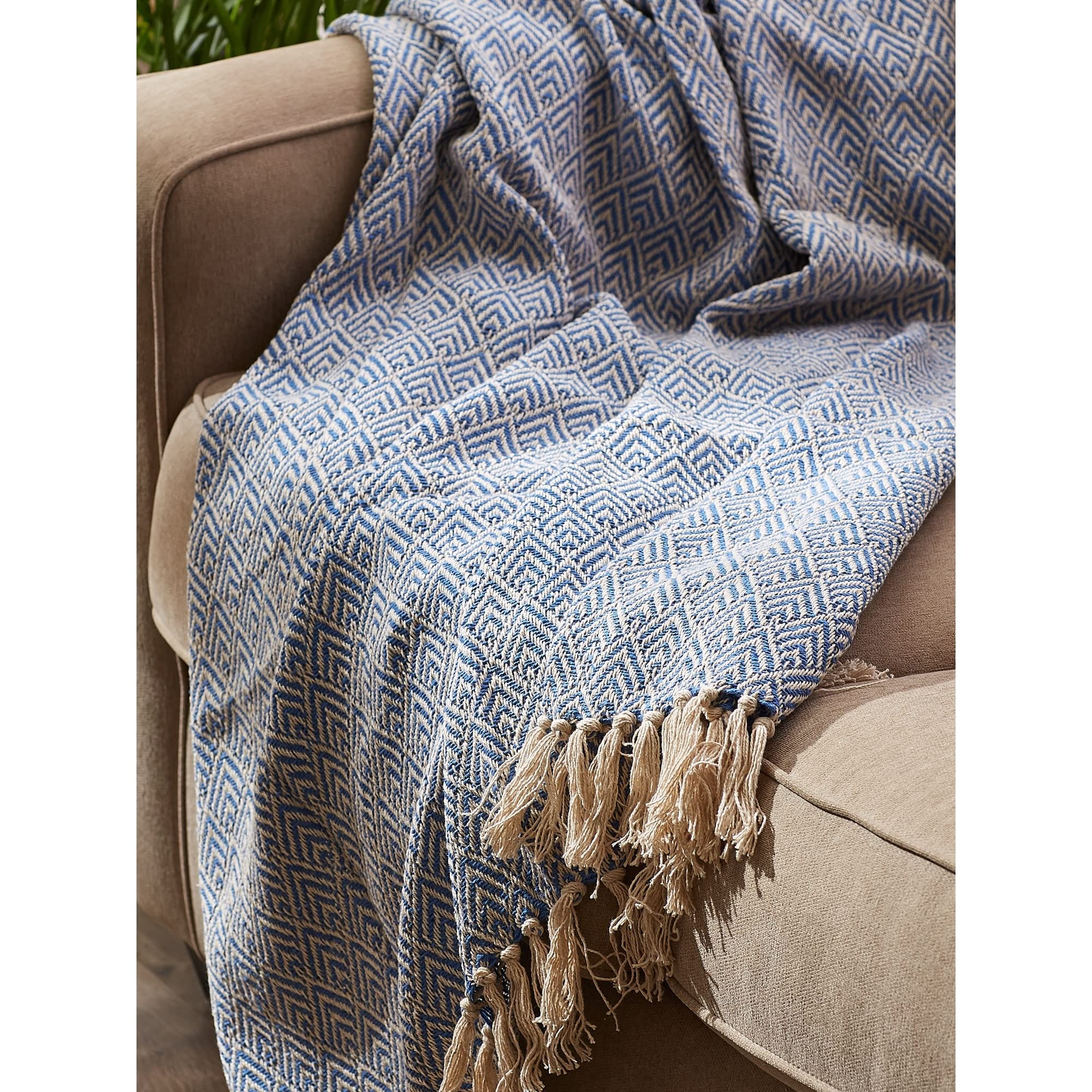 DII Diamond Throw Collection Cotton Woven, 50x60, Gray