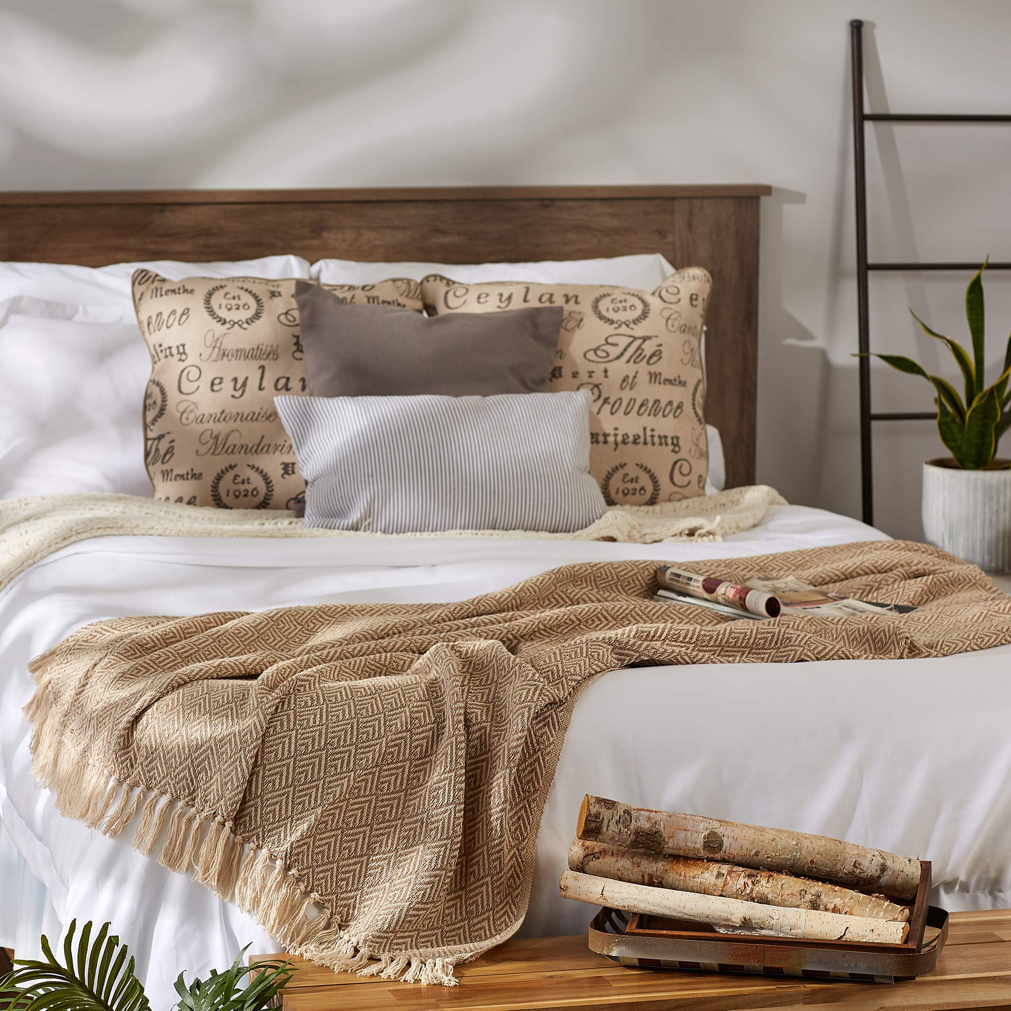 DII Diamond Throw Collection Cotton Woven, 50x60, Gray