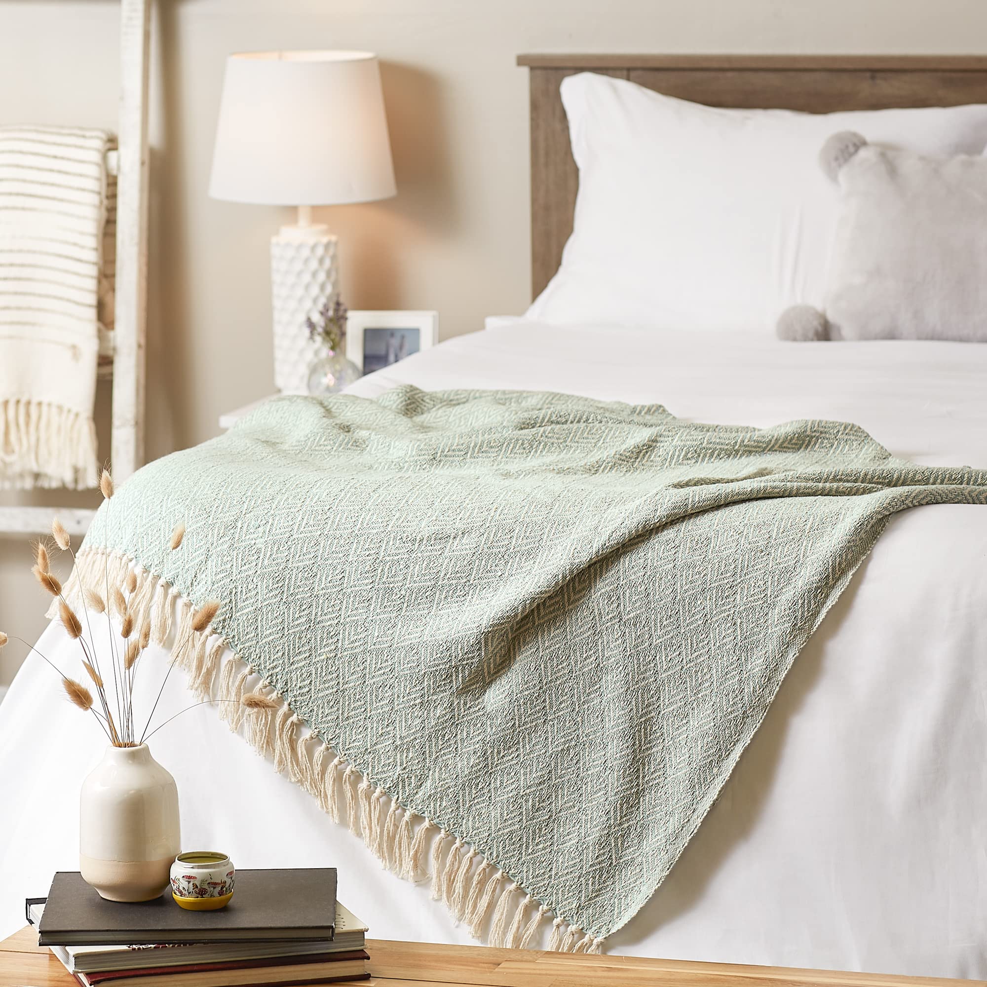 DII Diamond Throw Collection Cotton Woven, 50x60, Gray