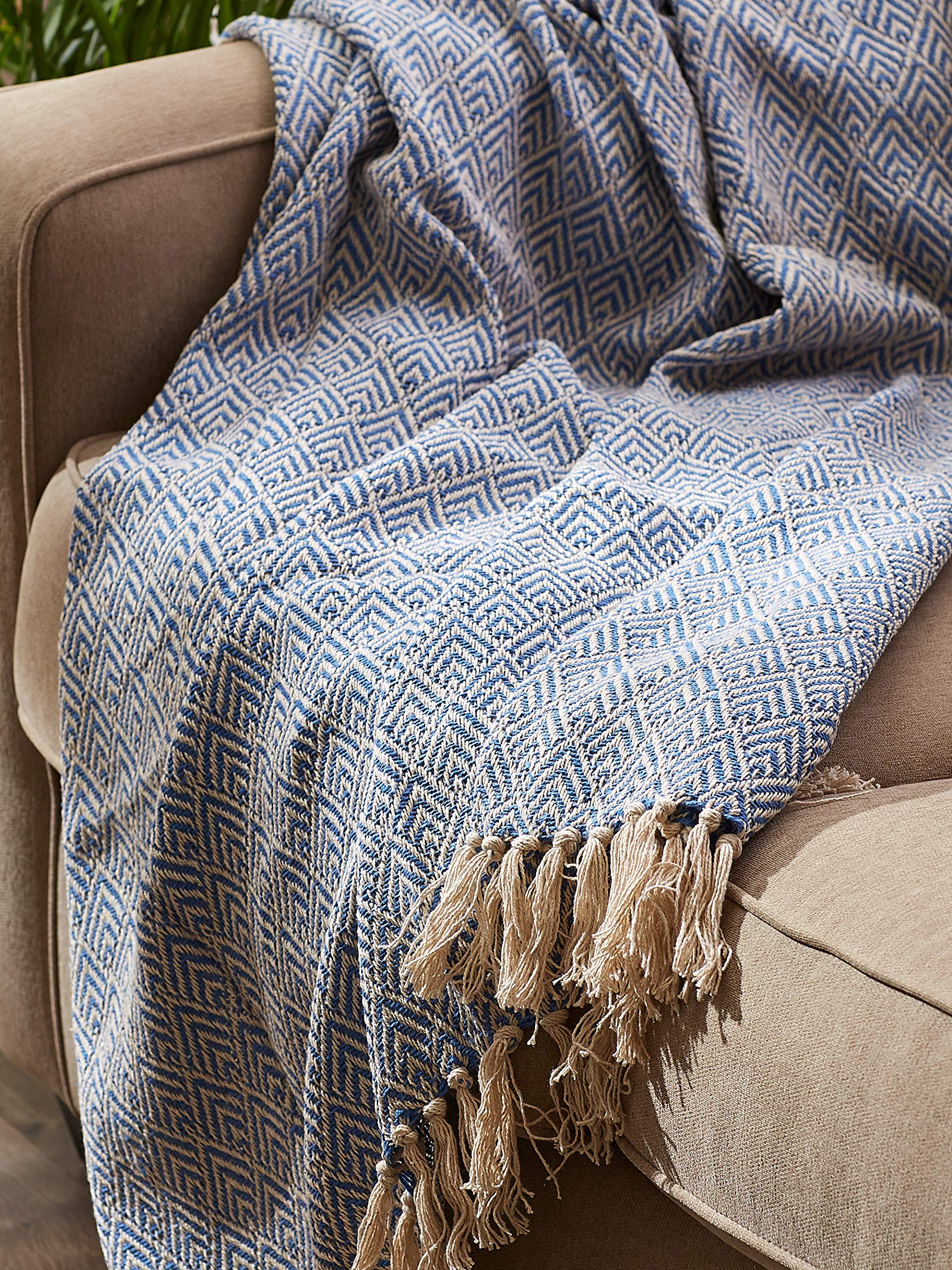 DII Diamond Throw Collection Cotton Woven, 50x60, Gray